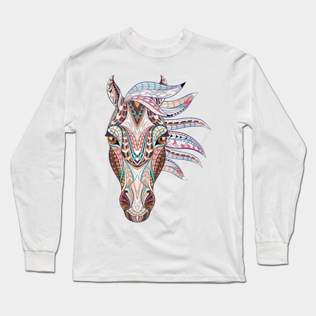 Horses Head Colorful Design Nice Abstract Horses Heads for any Horse Lover. Long Sleeve T-Shirt by Abstractdiva